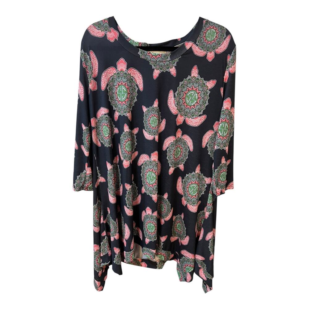 Simply Southern Turtle Coastal Print Tunic in size XL